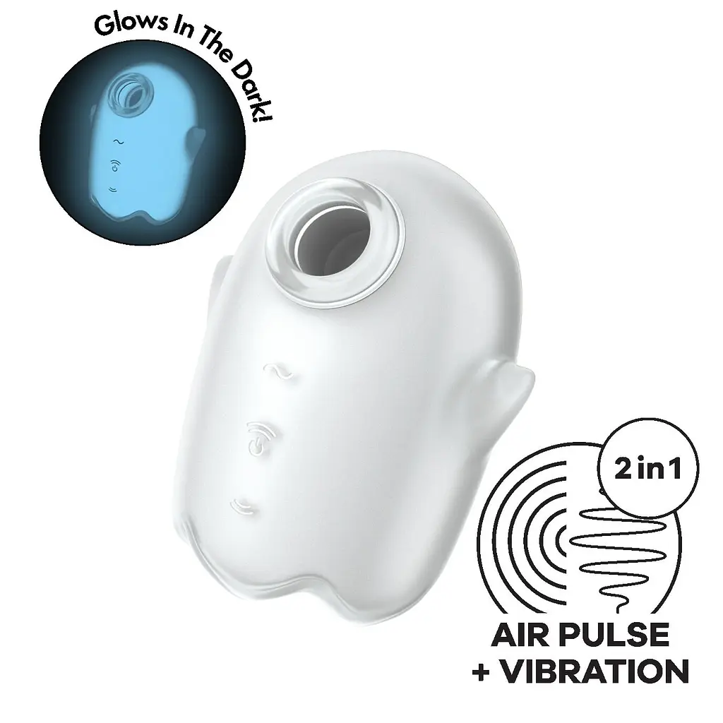 Вакуумный клиторальный стимулятор с вибрацией Satisfyer Glowing Ghost White Satisfyer SX0544 99363 - фото 3
