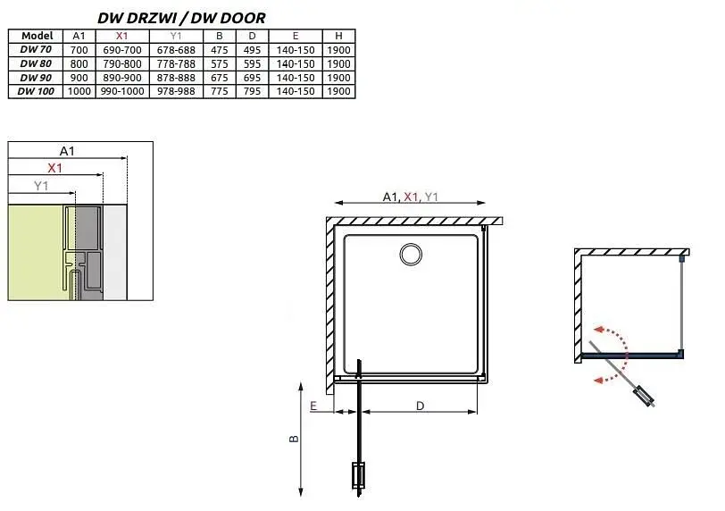 Душові двері Radaway Twist DW 100 см 382003-01 - фото 4