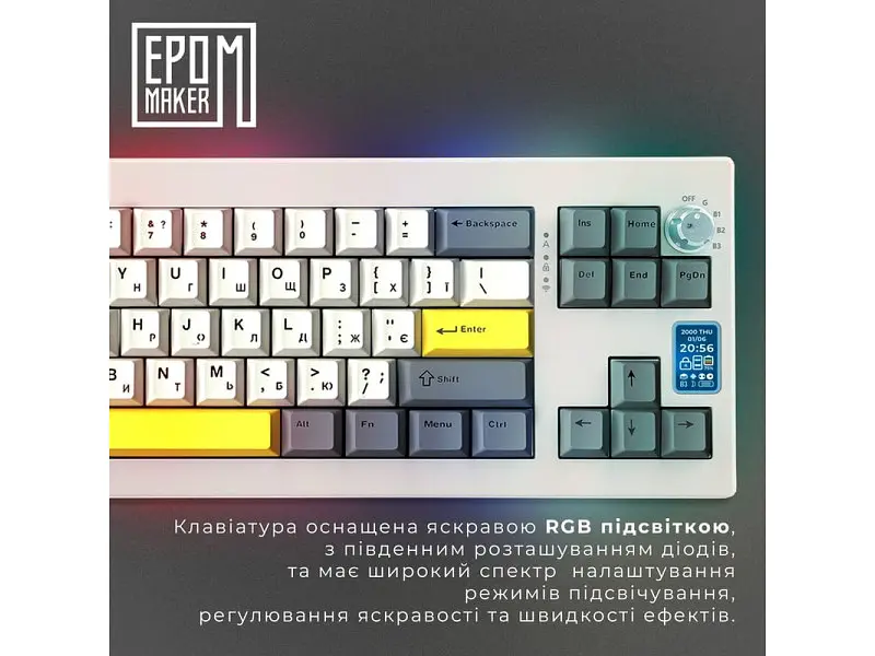 Клавіатура Epomaker Shadow-X White (SHX-W-WL) - фото 6