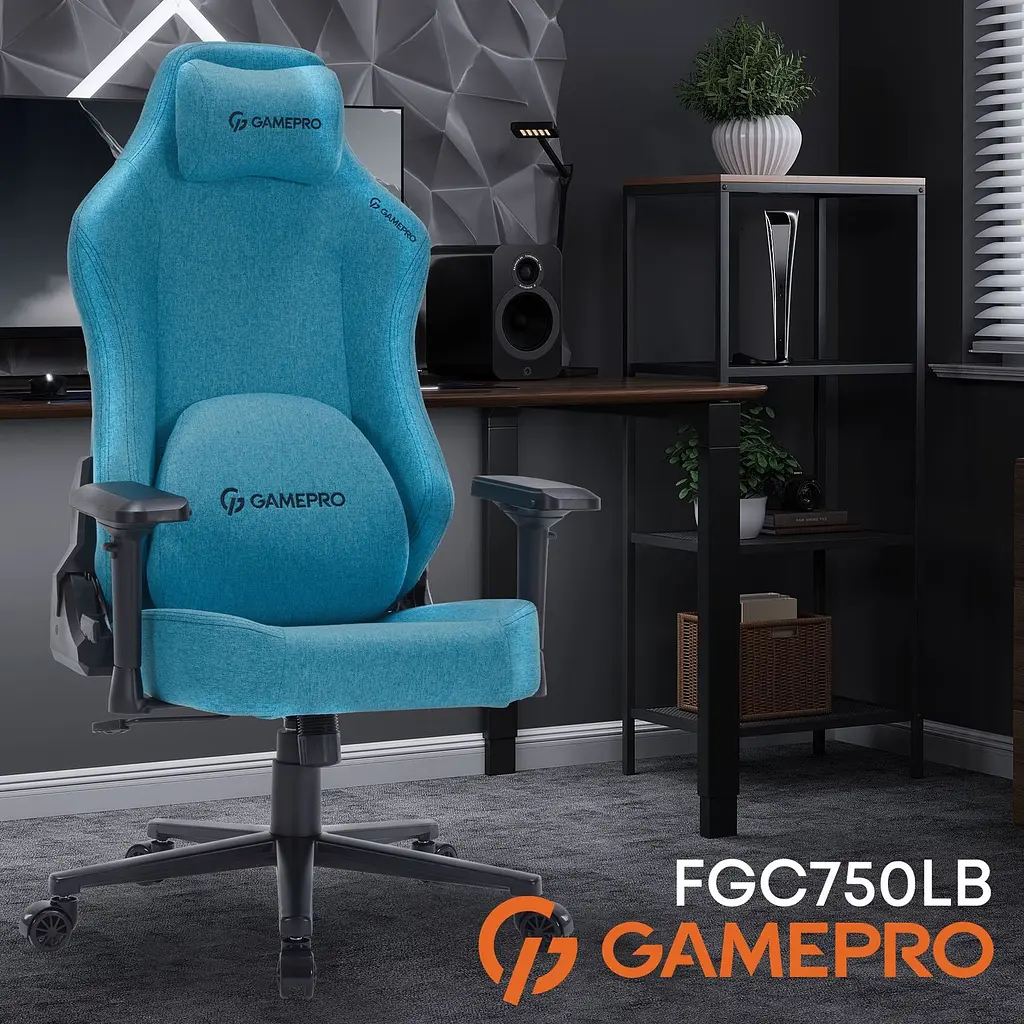 Ігрове крісло GamePro Size L Fabric Light Blue (FGC750LB) - фото 11