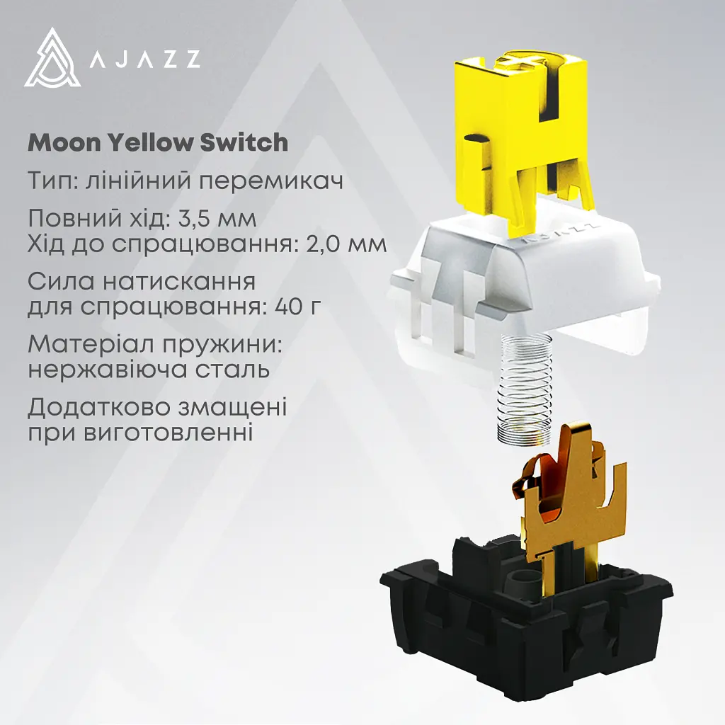 Клавіатура Ajazz AK650 Moon Yellow Switch USB UA Black/Grey/Yellow (AK650-MY-GWY) - фото 9