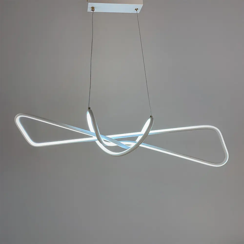 Современная белая люстра AVIZE в двух размерах Line.F Длина 85 см - фото 6