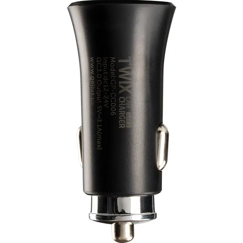 Автомобільний зарядний пристрій Gelius Pro Twix QC GP-CC006 Black - фото 4