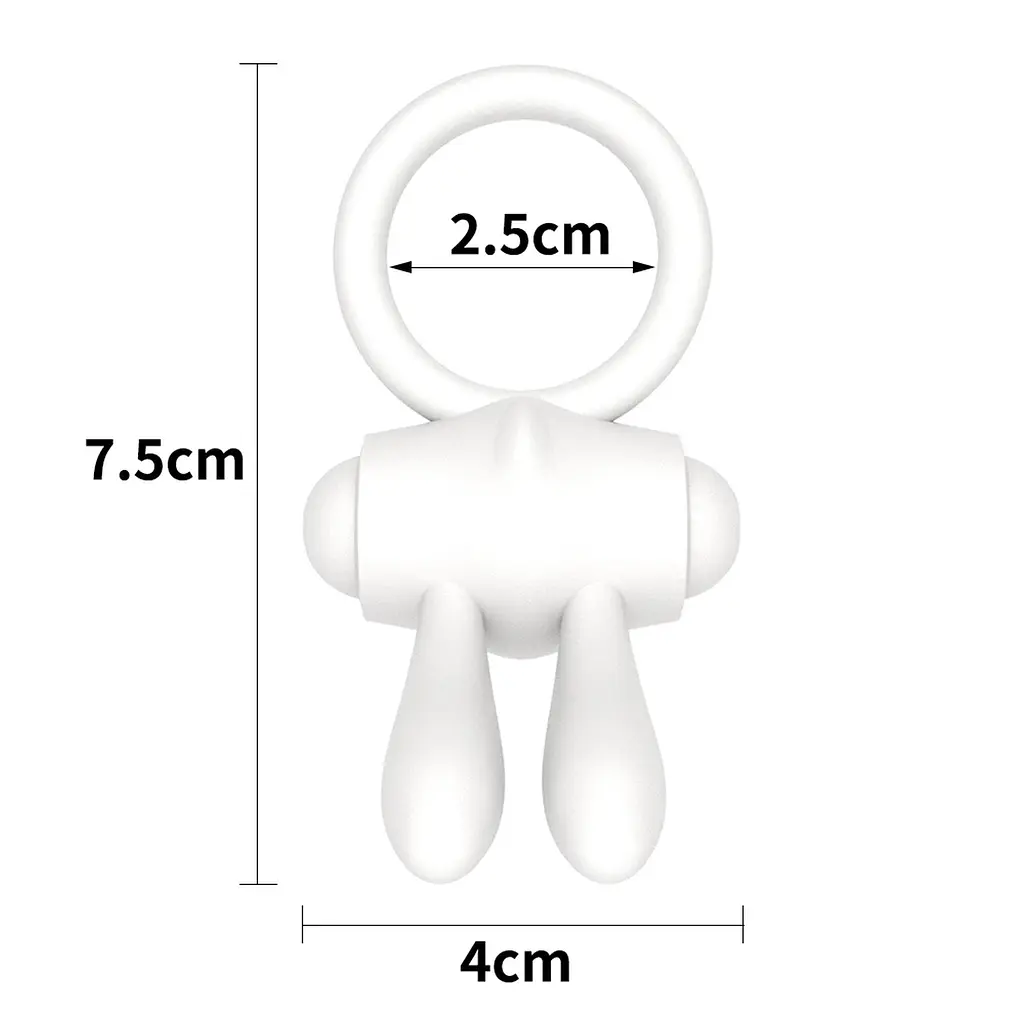 Эрекционное кольцо с вибрацией Lovetoy Power Clit 7.5 см белый - фото 5