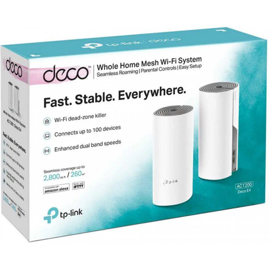 MESH-система TP-Link mesh Deco E4 AC1200 2Pcs White 802.11ac (Deco E4(2-pack)) - фото 6
