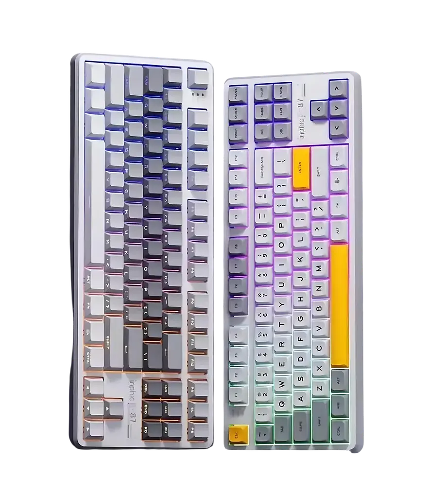 Клавіатура INPHIC K87 Black-Gold Switch Side Printed Gradient Grey - фото 3