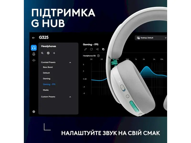 Навушники з мікрофоном Logitech G325 Lightspeed Wireless White (981-001531) - фото 9