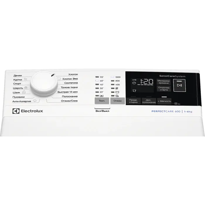 Стиральная машина Electrolux EW6T4R061 вертикальная загрузка/ 6 кг/1000 об/мин./ А+++/ ЖК дисплей (EW6T4R061) - фото 3
