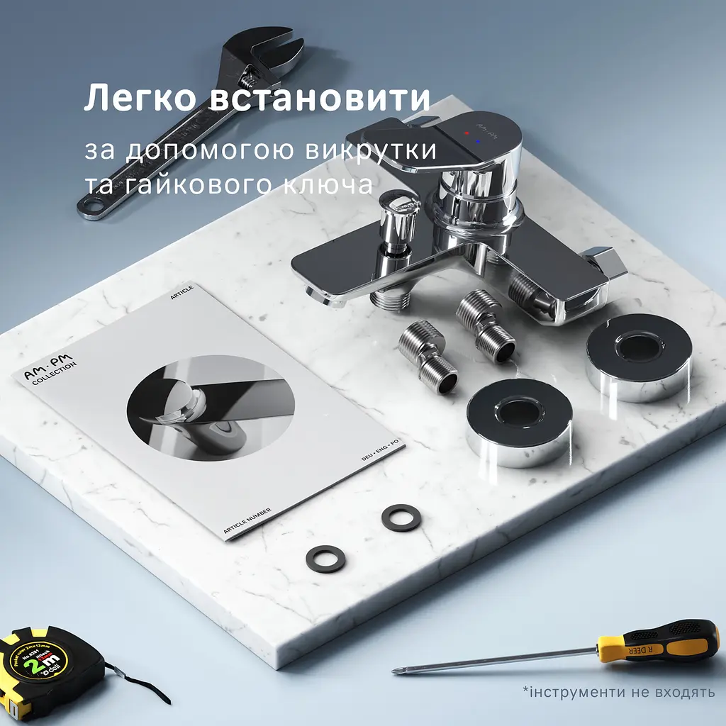 Смеситель для ванны Am.Pm X-Joy F85A10000 Хром - фото 9