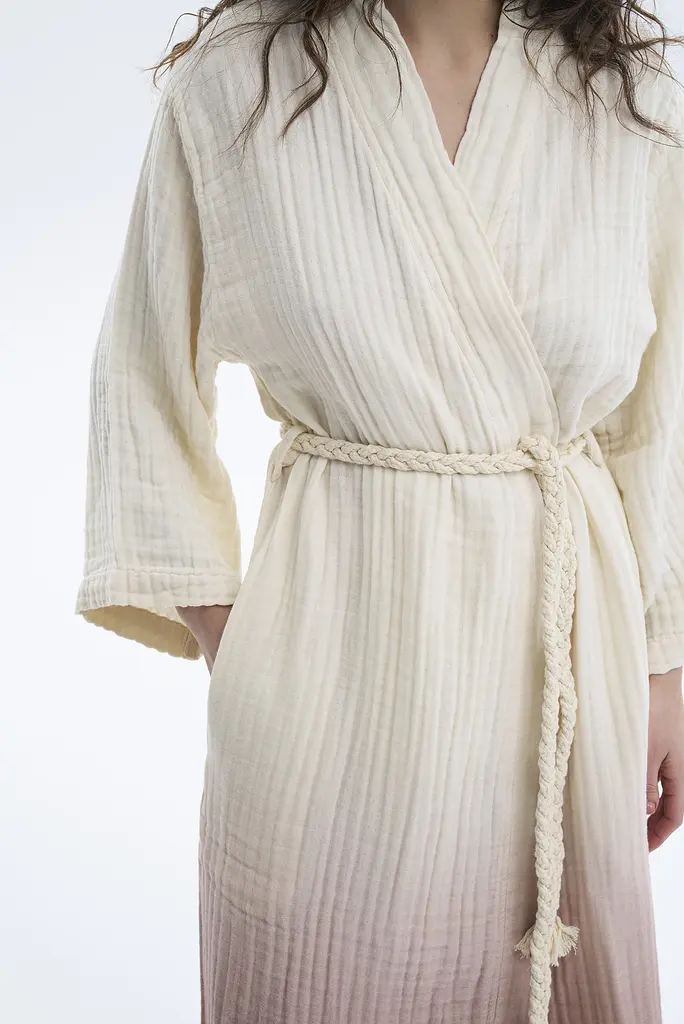 Халат Lotus Home - Nitra muslin beige S/M - фото 5