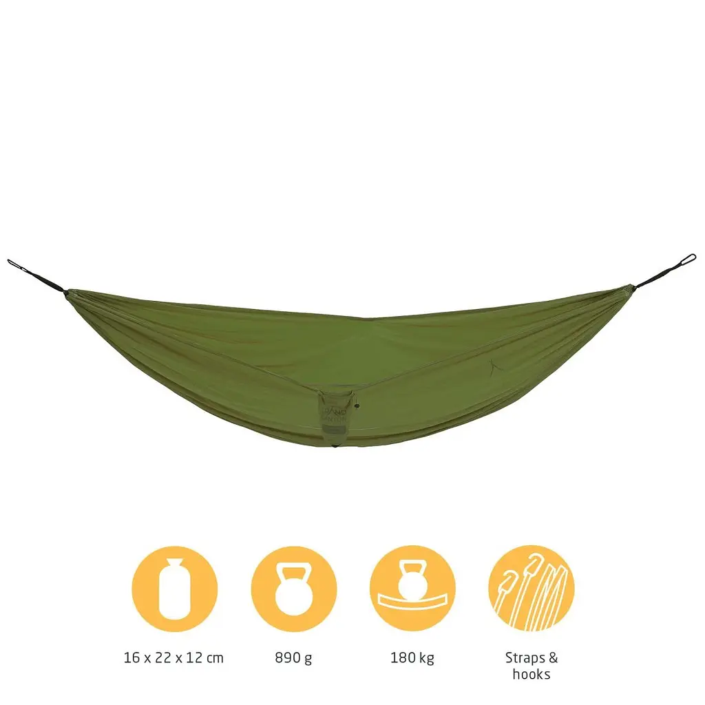 Гамак туристический двухместный Grand Canyon Bass Hammock Double 320х230 см до 180 кг оливковый - фото 3