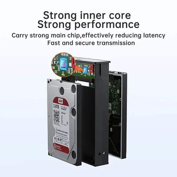 Корпус для жорстких дисків ACASIS EC-7252 USB 3.0 з підтримкою RAID до 12 ТБ для SATA HDD/SSD 2,5 дюйма (Синій) - фото 8