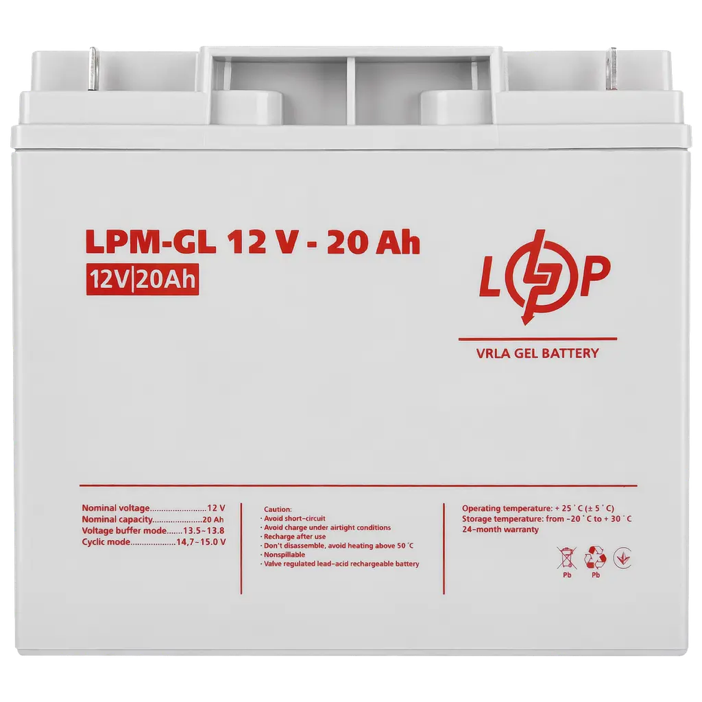 Аккумулятор гелевий LPM-GL 12V - 20 Ah - фото 4
