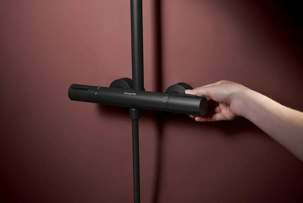 Душова система з термостатом Hansgrohe Raindance Alive S Puro 300 1jet EcoSmart Ecostat Element matt black 24593670 - фото 4