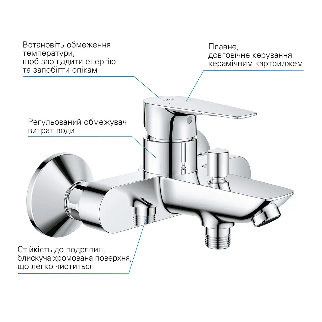 Змішувач для ванни Grohe QuickFix StartEdge 24198001, Хром - фото 6