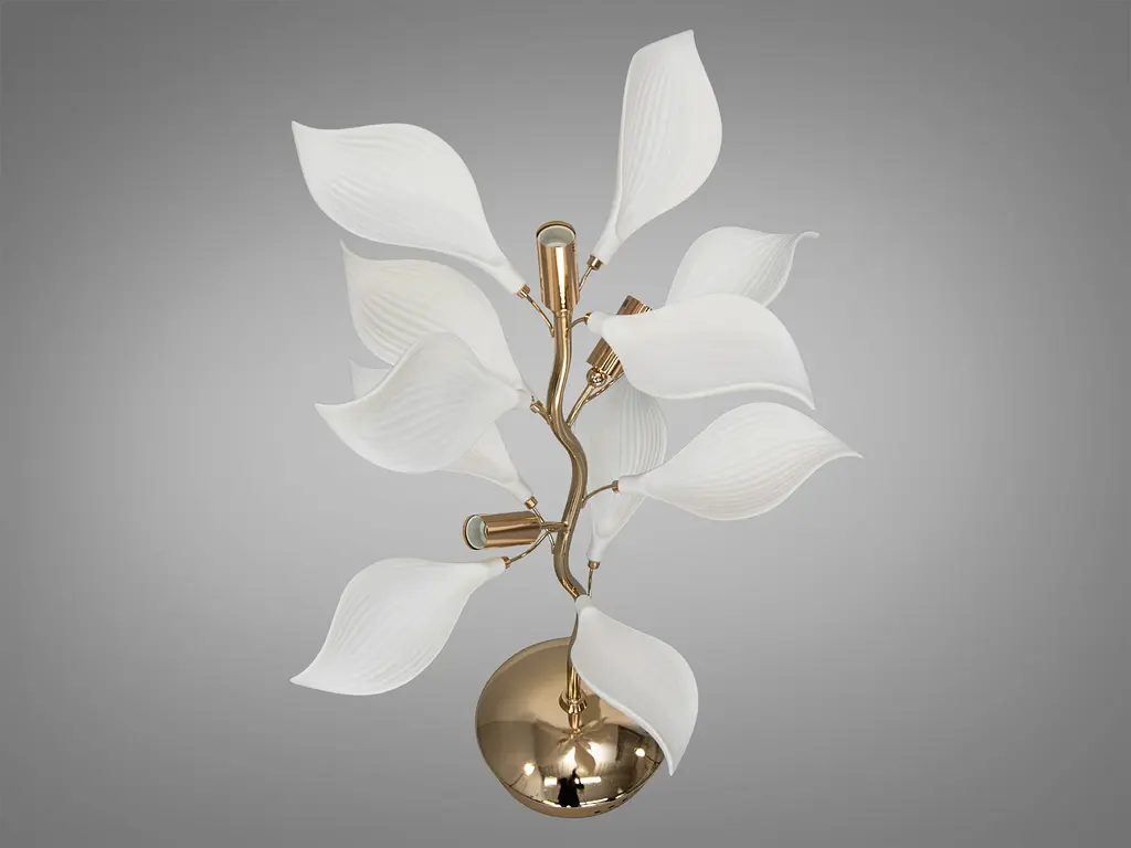 Стильна настільна лампа з керамічними елементами, 3 лампи, золото - фото 2