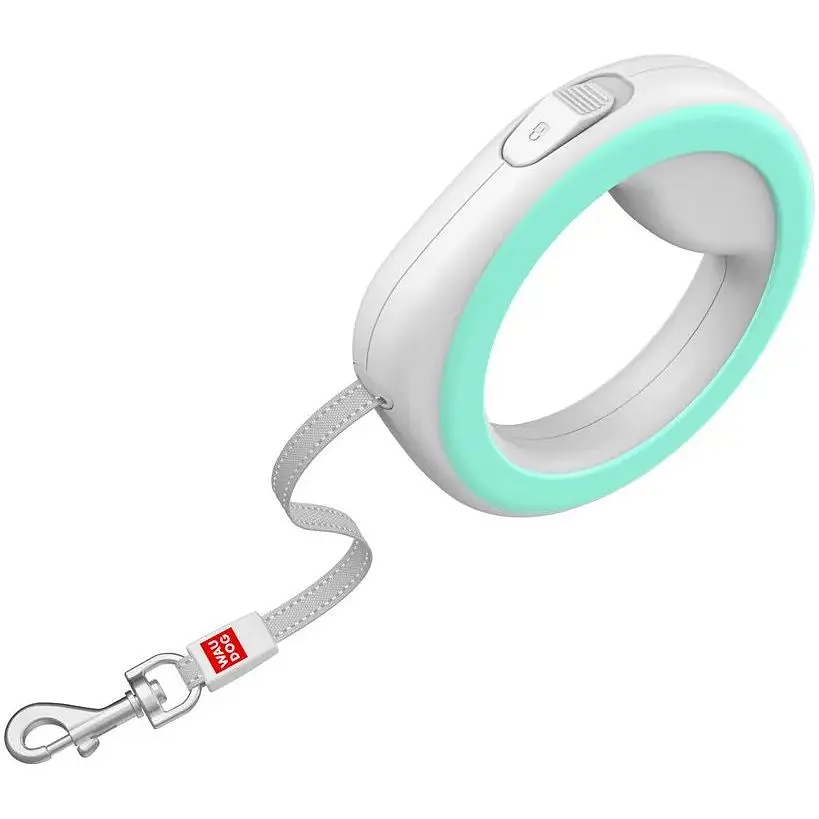 Повідець-рулетка для собак Waudog R-leash, кругла, XS-M, до 40 кг, 2,9 м, світловідбиваюча стрічка салатовий - фото 2