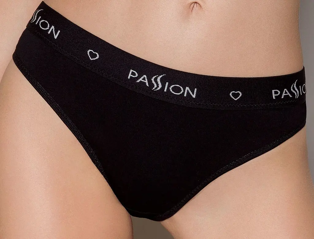 Трусики-слипы из хлопка с эластаном Passion PS004 Panties black, S (черный) - фото 2