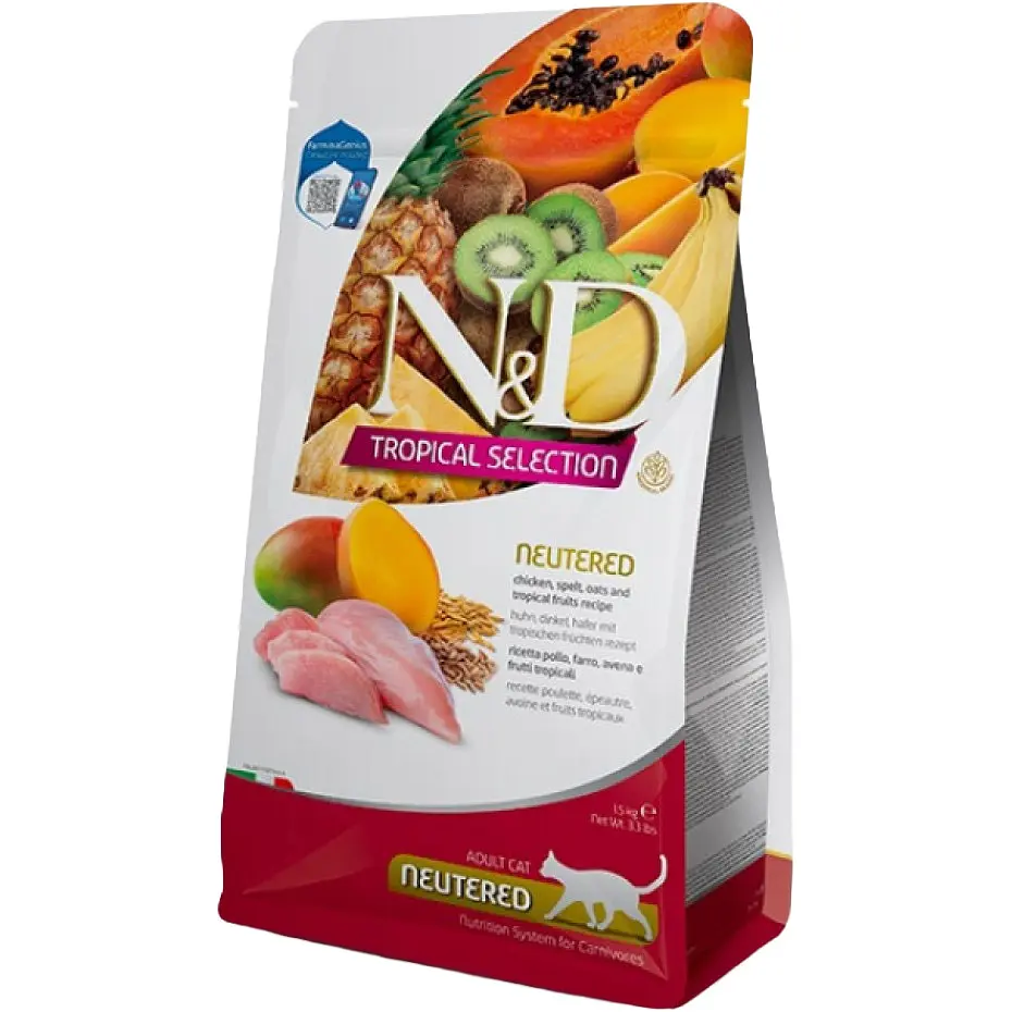 Сухий корм для кішок Farmina N&D Tropical Selection Chiecken Neutered з куркою та тропічними фруктами 1.5 кг