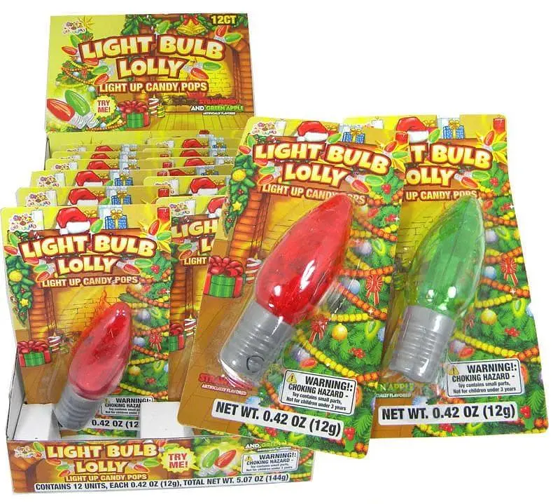 Льодяник-лампочка Lighted Christmas Light Bulb Lolli Candy Pops 1шт, 12г - фото 7