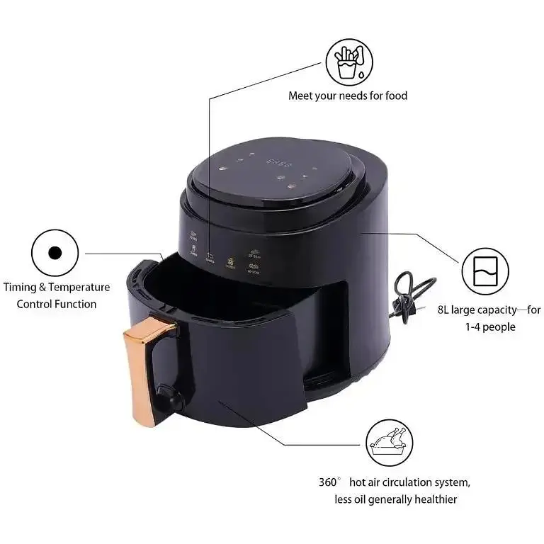 Аерофритюрниця Cheffinger CF-AFRY8 мультипіч безмасляна сенсорне управління - фото 8