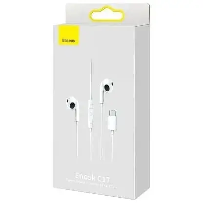 Наушники Baseus Encok Wired C17 (Type-C) white NGCR010002 - фото 2