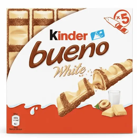Шоколадні батончики Kinder Bueno White 5 шт, 107.5 г