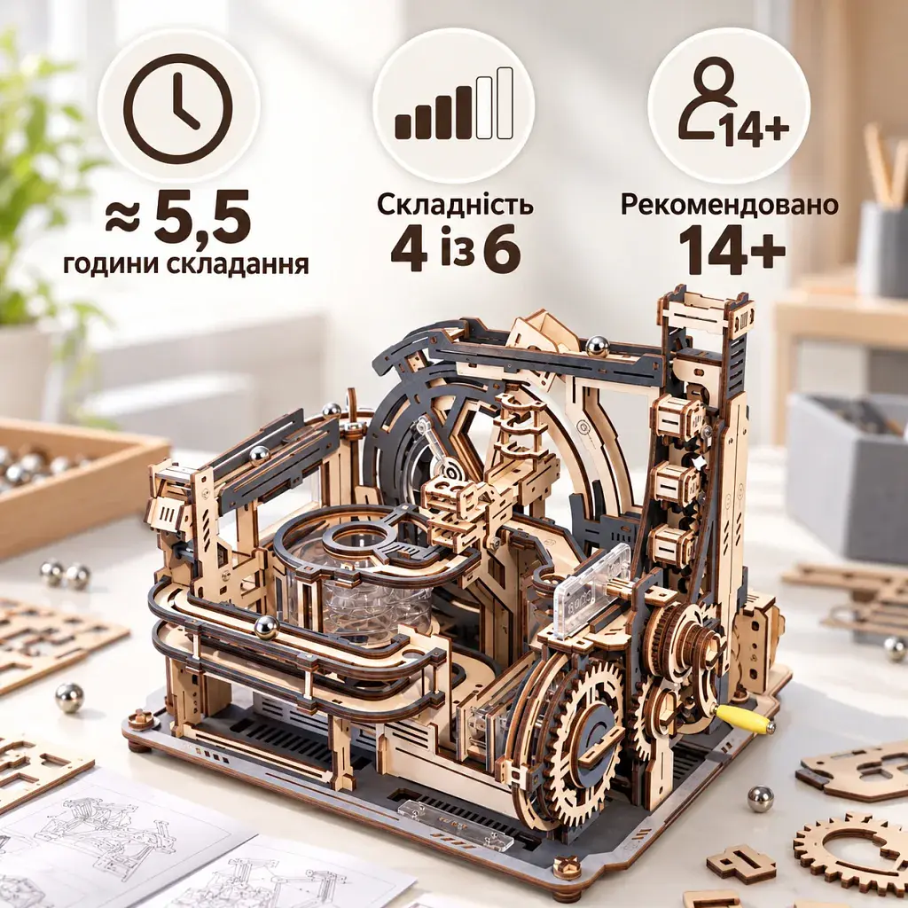 Конструктор Robotime Rokr дерев'яний 3D Мармурове нічне місто (LGA01) - фото 4