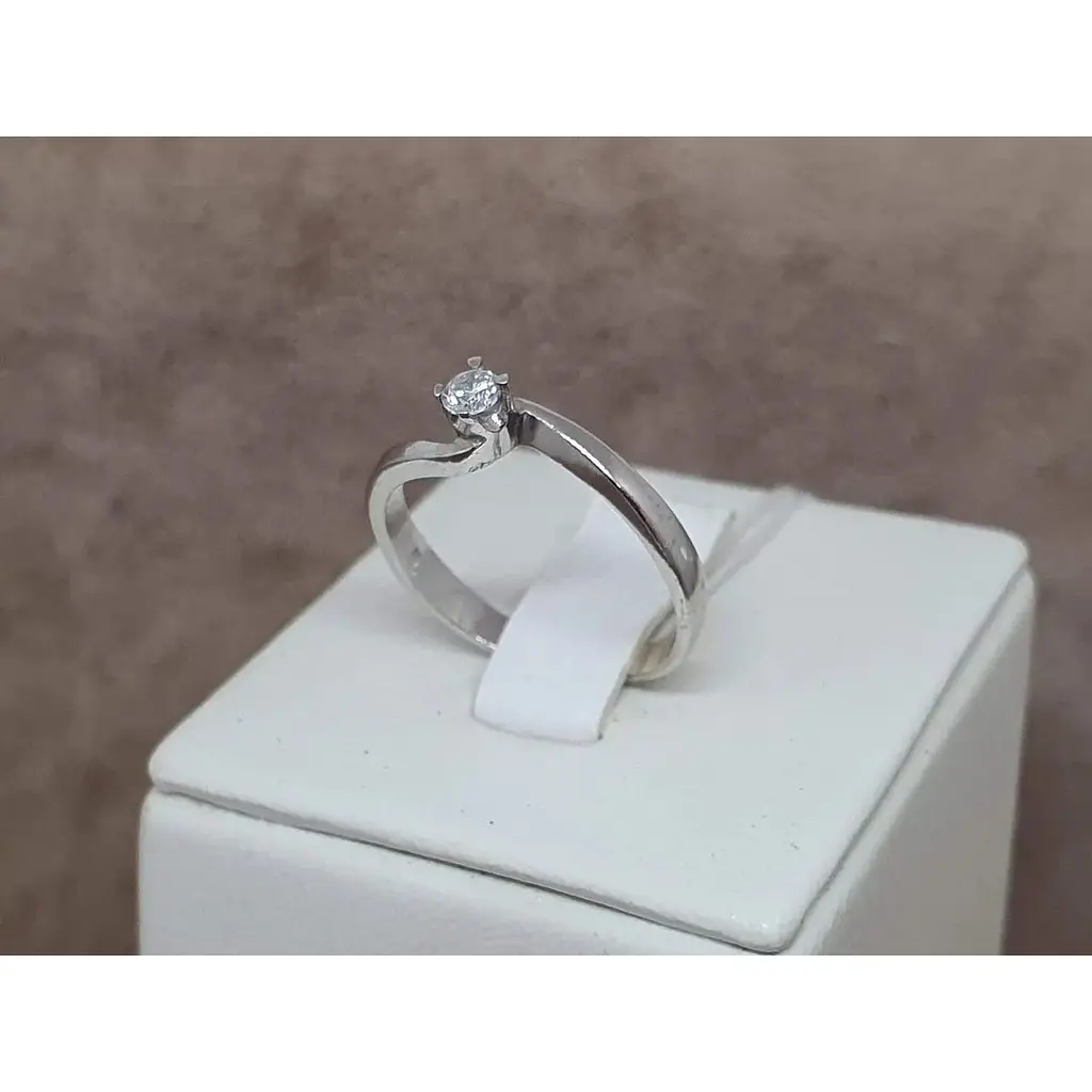 Срібне кільце Агні Прима з фіанітом. 1502/9р 16,5 - фото 2