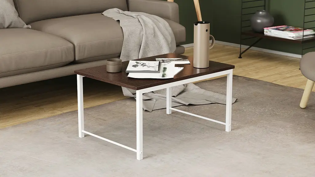 Стол журнальный приставной Терри Комбо Ferrum-decor 345x662x440 Белый металл ДСП Венге Магия 16 мм (FRD-105553) - фото 7