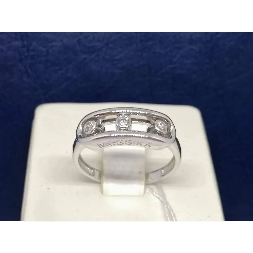 Золоте кільце Столична Ювелірна Фабрика з фіанітами. 154308Б 17,5 - фото 3