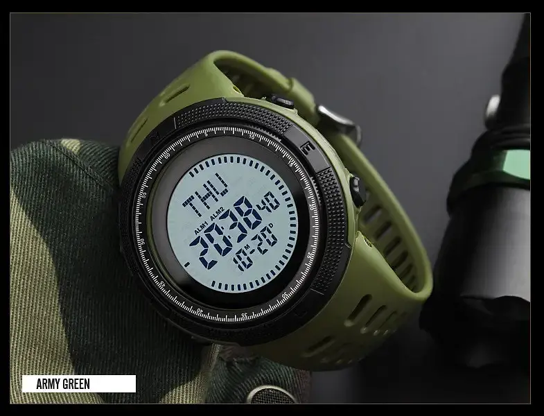 Годинник чоловічий спортивний з компасом Skmei 1254 Compass (Зелений) - фото 8