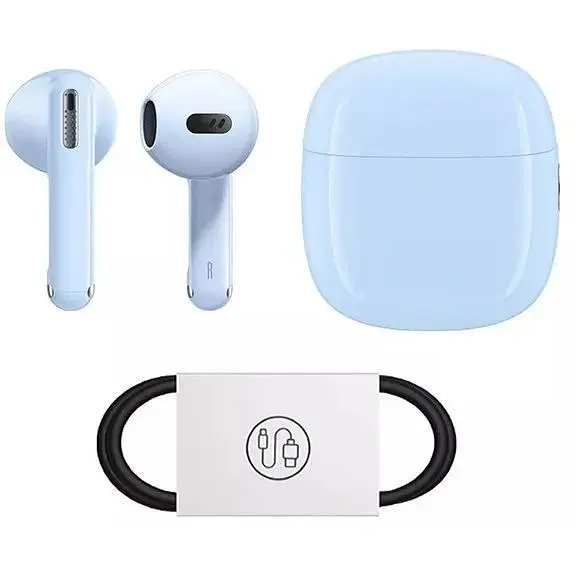 Беспроводные наушники Baseus Bowie WX5 стерео гарнитура TWS в кейсе голубая - фото 4