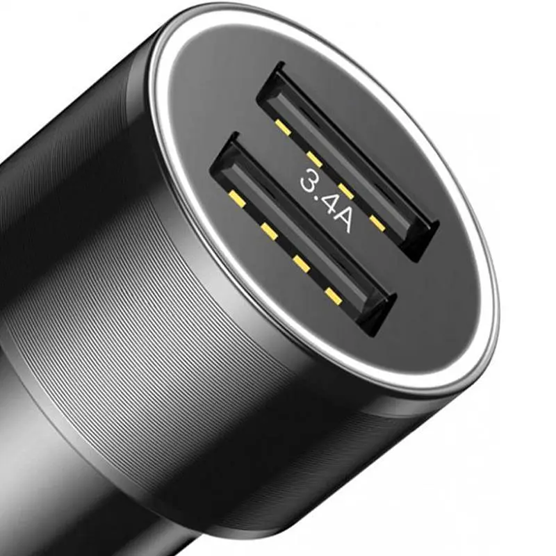 Автомобильное зарядное устройство для Baseus Small Screw + Type-C Cable 2USB 3.4A TZXLD-B01 Black - фото 2
