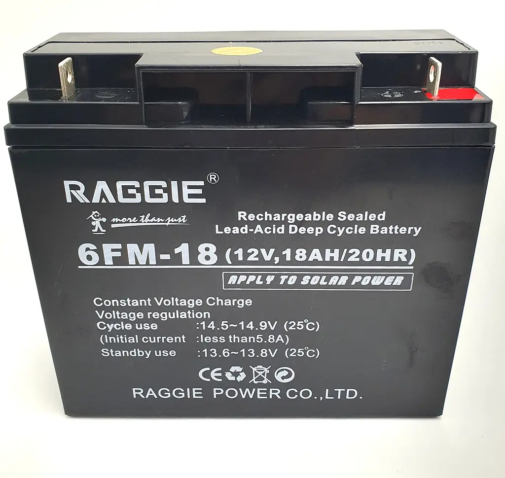 Акумуляторна батарея до ДБЖ 12В 18Ач акумулятор AGM 12v 18A RAGGiE 6FM-18 (12V,18AH/20HR) - фото 3