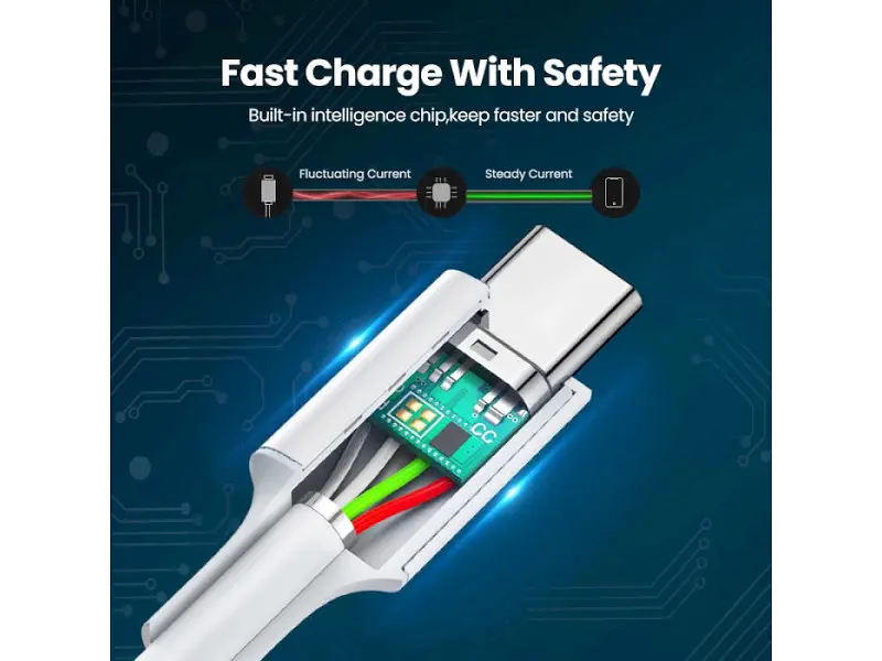Кабель USB Type-C UGREEN US264 Type-C to Type-C PD QC4.0 60W 2m White (60520) - фото 6