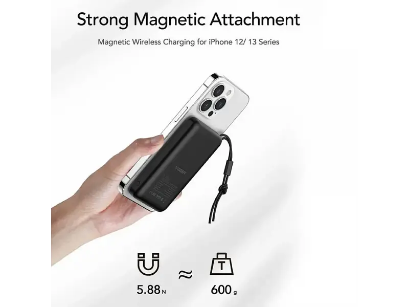 Зовнішній акумулятор (Power Bank) VEGER W1151 Wireless 38.5Wh 3.85V 10000mAh Black - фото 5