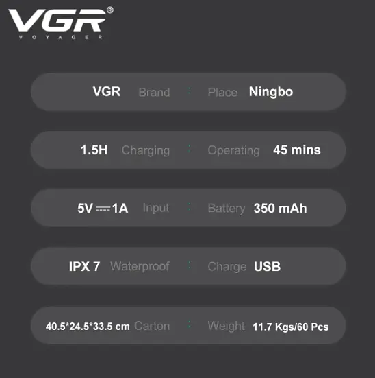Електробритва VGR V-345 Grey - фото 3