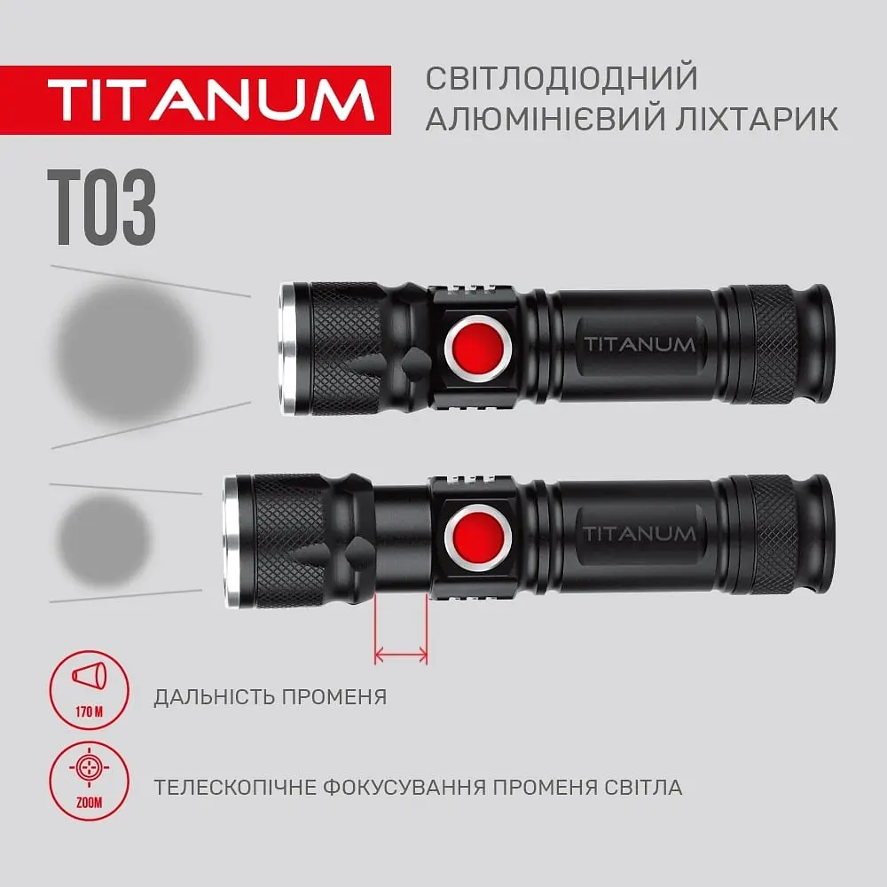 Уценка. Фонарь портативный Videx Titanum 230 Lm 6500 K (TLF-T03) - фото 6