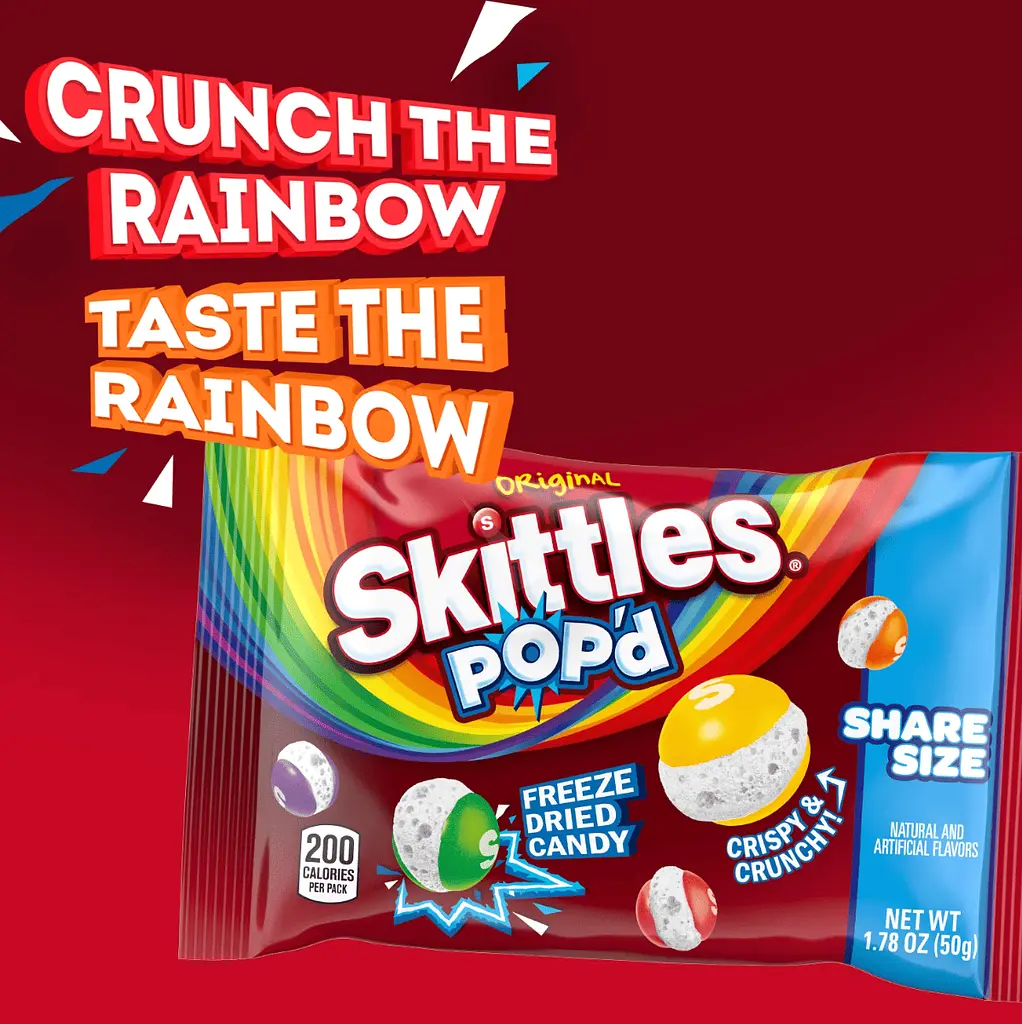 Конфеты Skittles Pop'd Original Freeze Dried Candy 50г - фото 2