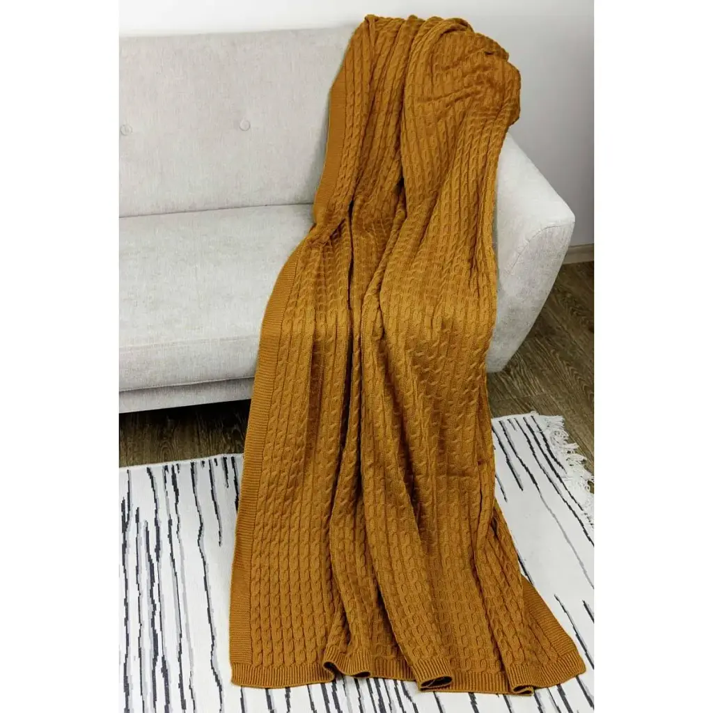 Плед Прованс Happy Fall Kosa 130х170 см охра (29758) - фото 3