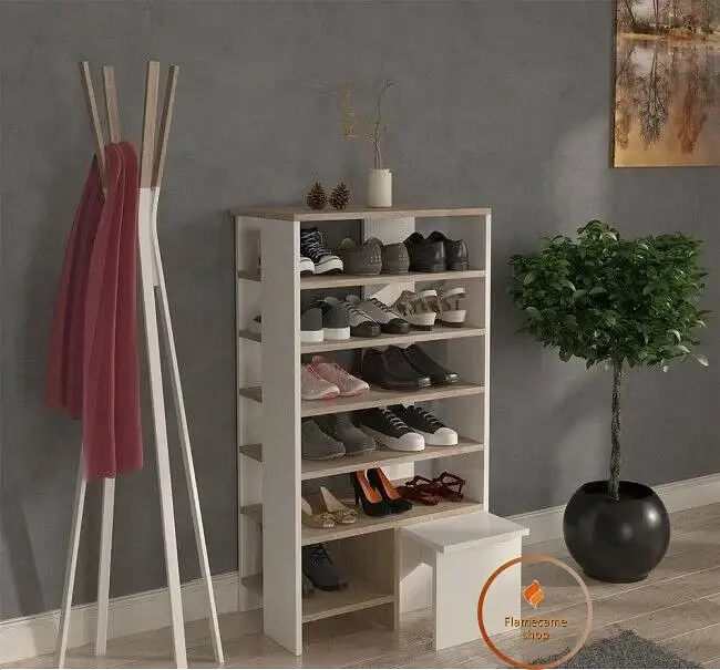 Полиця для взуття Flamecame висока табуретка з ДСП II F-79 - фото 4