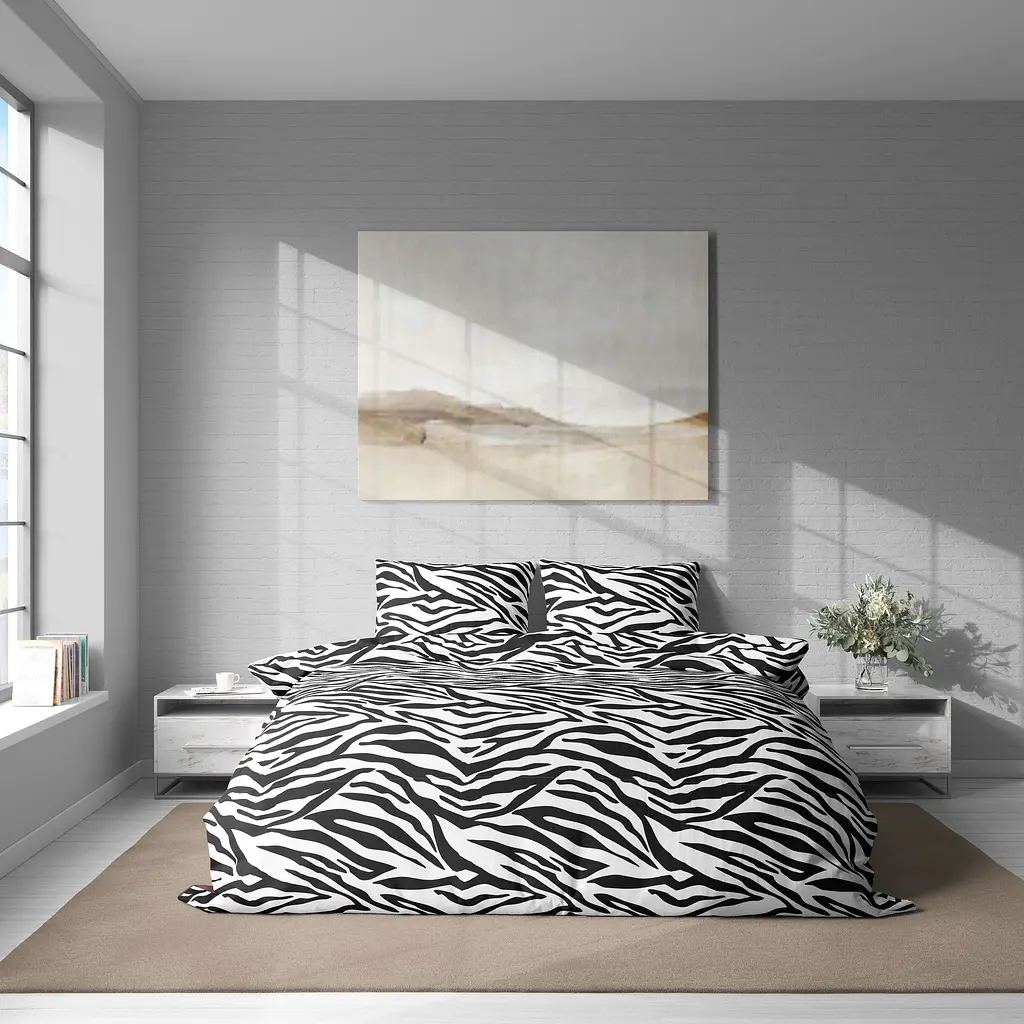 Комплект постельного белья LeLit полуторный 150х215 см поплин L-2049/1 черно-белый (le2000000298900) - фото 2