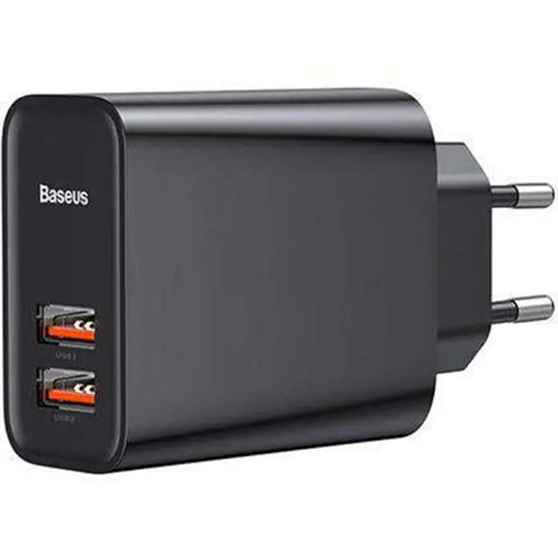 Сетевое зарядное устройство для Baseus Speed ​​2USB QC3.0 5A CCFS-E01 Black - фото 2