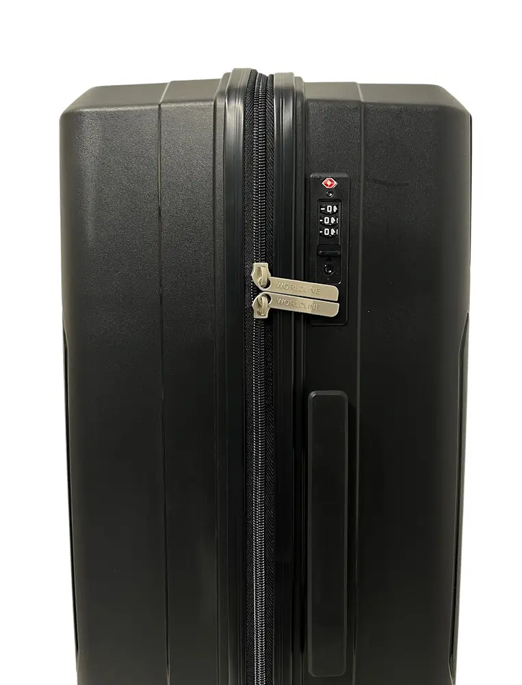 Валіза середня Worldline Airtex 290 поліпропілен M Чорний - фото 4