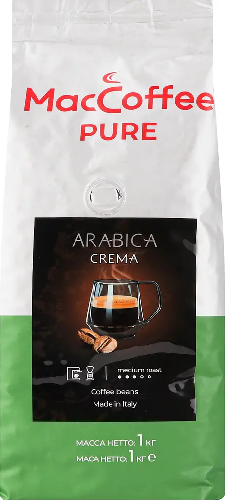 Кава зернова MacCoffee Arabica Crema Pure, натуральна, смажена, 1 кг (882592) - фото 8