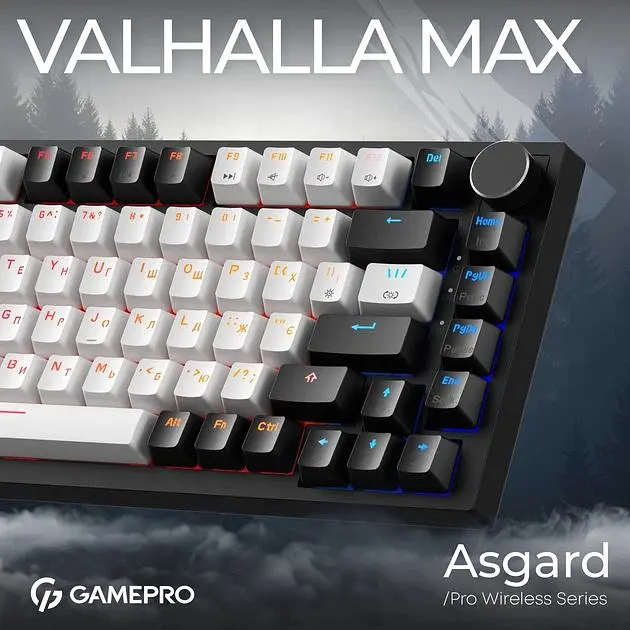 Клавіатура магнітна дротова GamePro Asgard Valhalla Max 75% USB Black (MK160B MAX) - фото 10