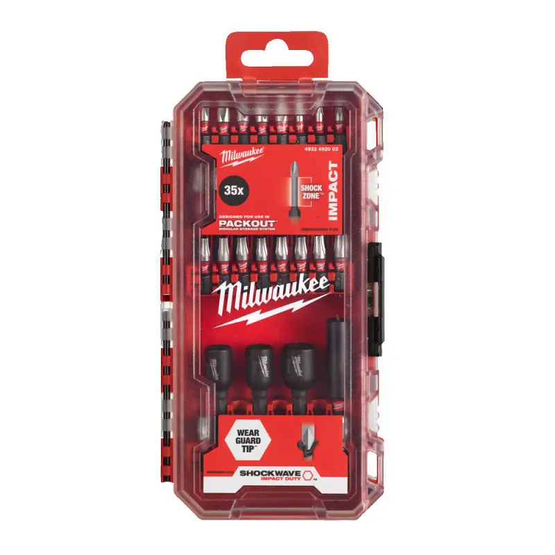 Набір біт SHOCKWAVE PACKOUT MILWAUKEE 35 шт пластиковий кейс - фото 4