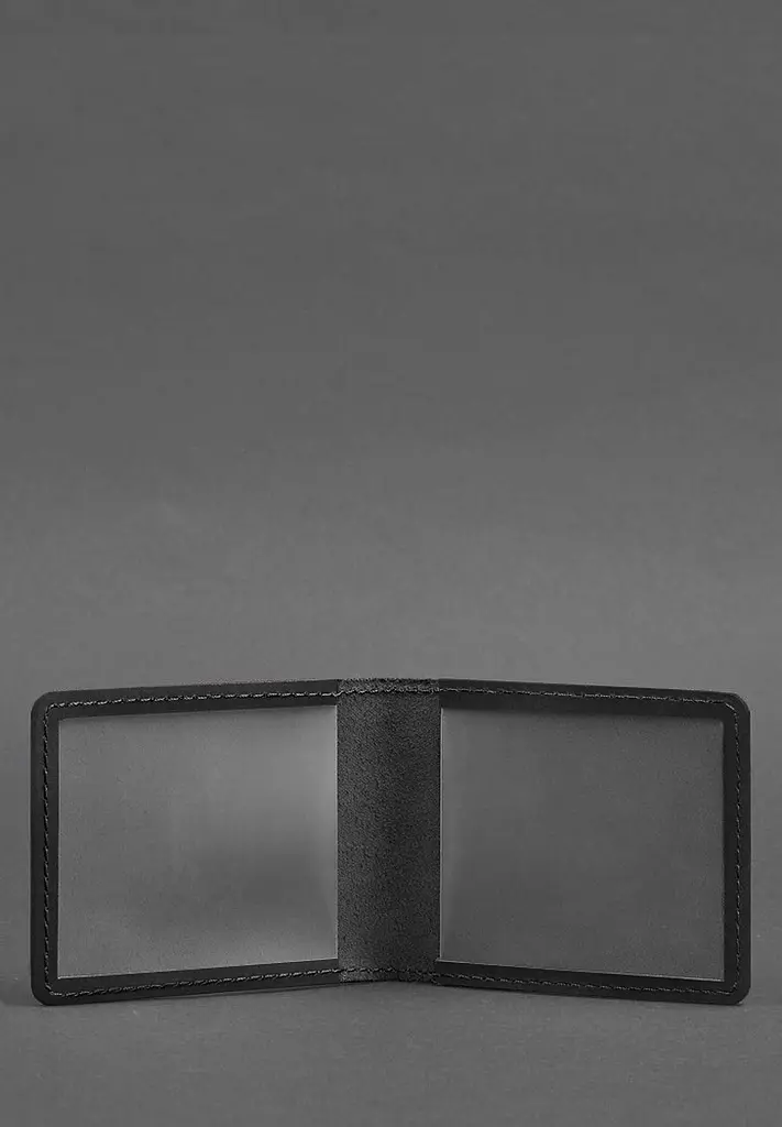 Кожаная обложка для удостоверения с гербом, черный Crazy Horse - фото 3