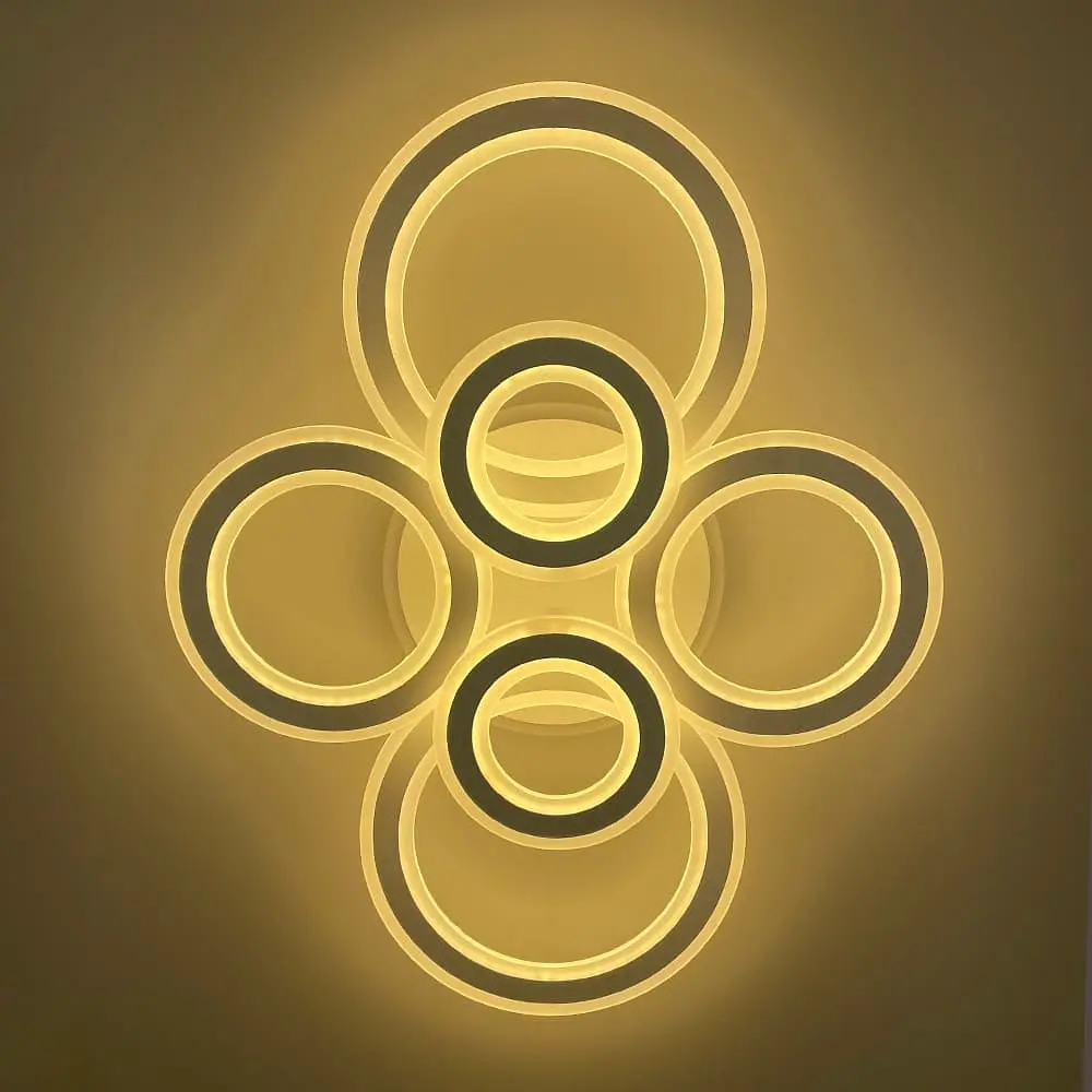 Потолочные люстры на 6 колец в белом корпусе 63×80 см | Ст. A 2763/2+2+2 RGB WT | Line F - фото 5